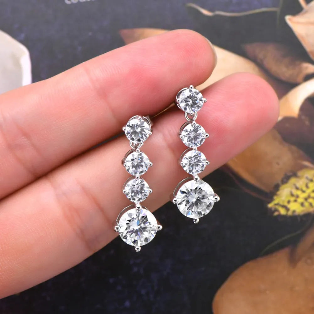 4 Carat Moissanite  Earrings