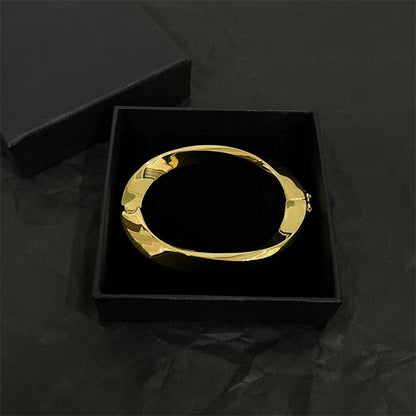 Irregular oval bracelet futuristic and unique design