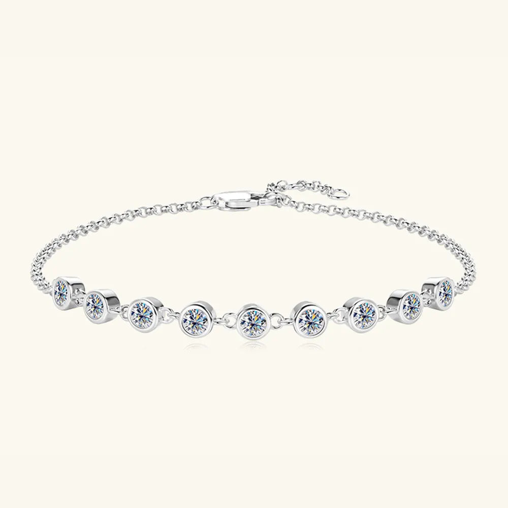 Moissanite-Embedded Bracelet