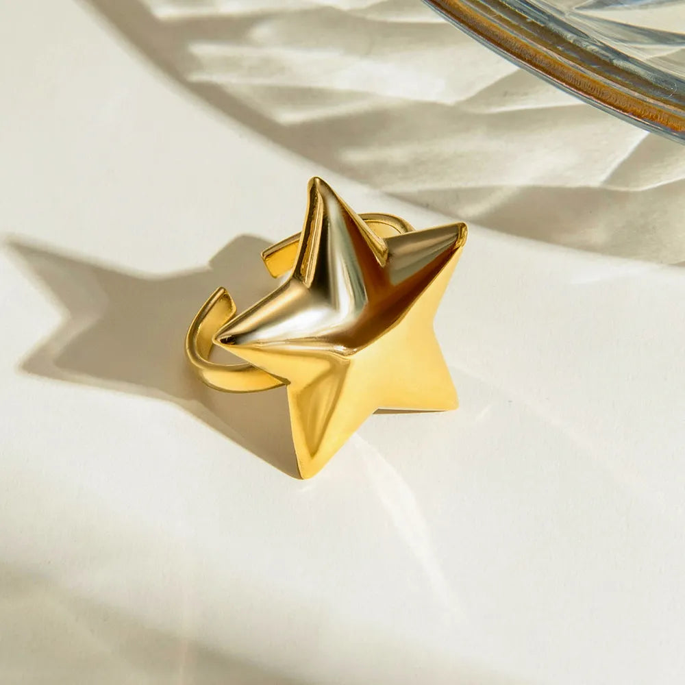 Stainless Steel Star Ring