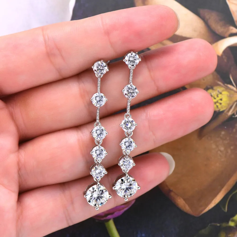 4 Carat Moissanite Zircon Earrings