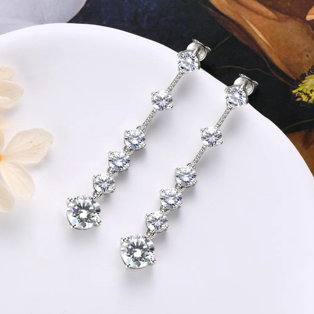 4 Carat Moissanite Zircon Earrings