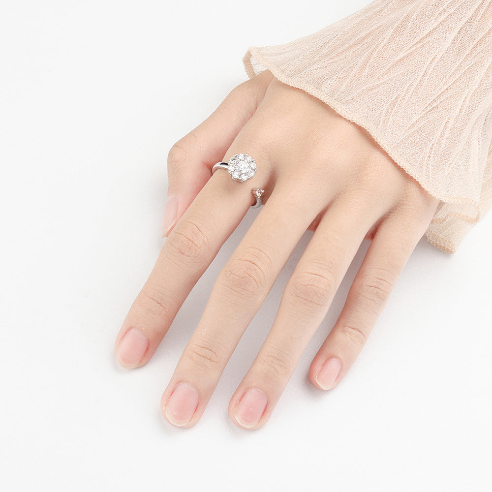 sterling silver luck turns  red opening ring