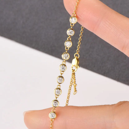 Moissanite-Embedded Bracelet