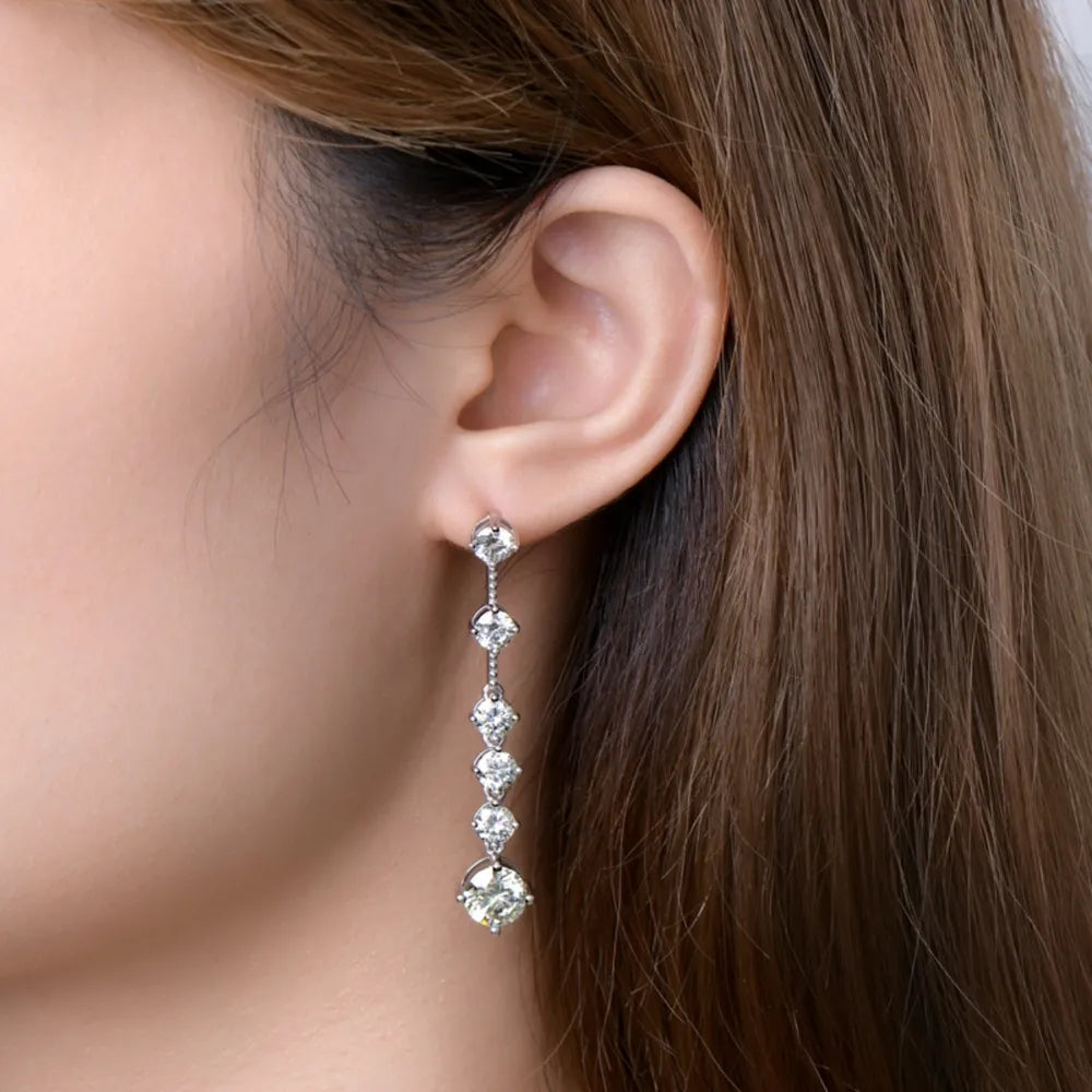 4 Carat Moissanite Zircon Earrings